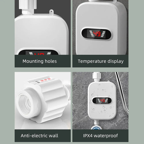 3500W Instant Electric Water Heater With LCD Display IPX4
